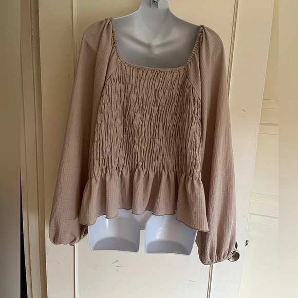 Arula for Xquisite You bohemian style, Long Sleeve  Peplum Fitted Blouse, SZ 2X - Picture 2 of 5